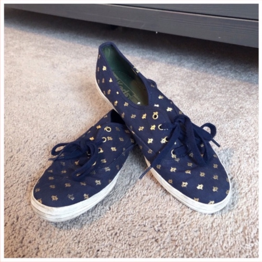 Navy Keds with Gold Detail